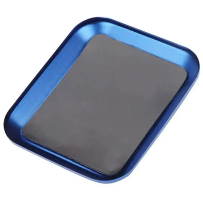 Blue metal tray with gray insert for Aluminium Alloy Magnetic Screw Tray repair tool