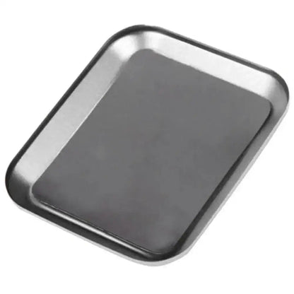 Rectangular stainless steel tray from Magnetic Screw Tray Aluminium Alloy Power, perfect repair tool