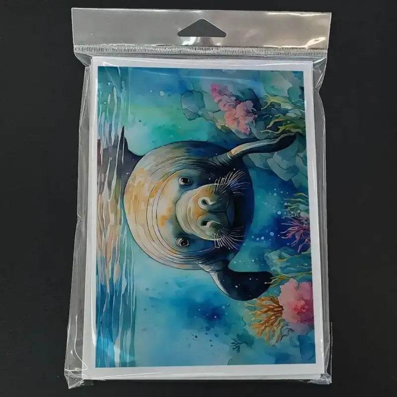 Manatee Magic Vibrant Watercolor Greeting Cards! - Estalios