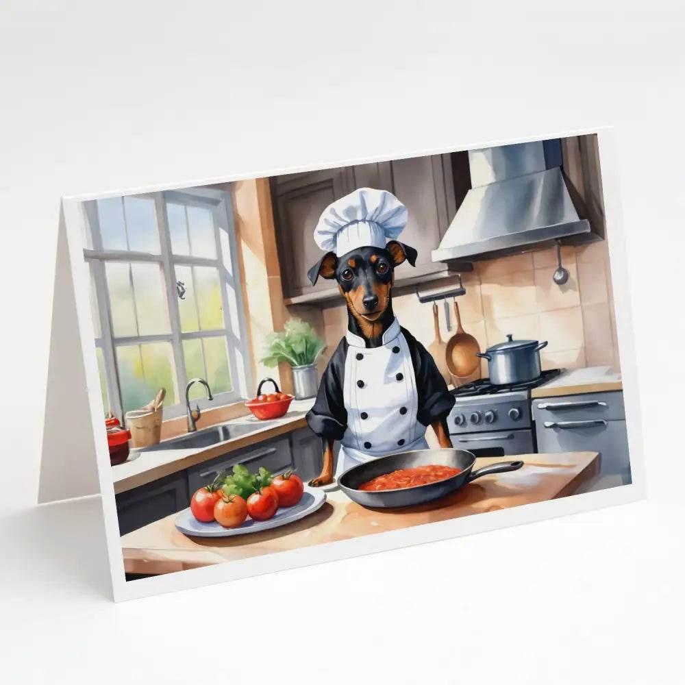 Manchester Terrier The Chef Greeting Cards Pack of 8 Blank Cards - Estalios