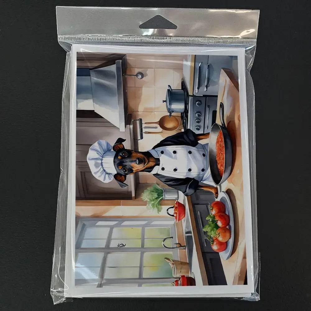 Manchester Terrier The Chef Greeting Cards Pack of 8 Blank Cards - Estalios