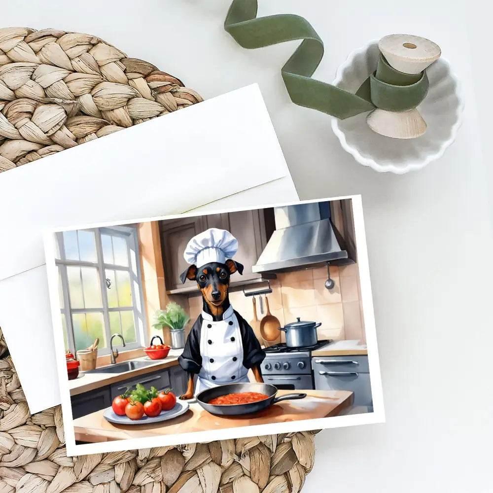 Manchester Terrier The Chef Greeting Cards Pack of 8 Blank Cards - Estalios