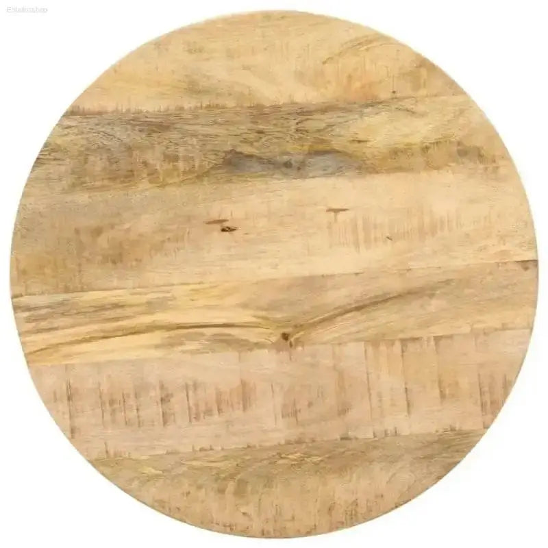Natural Mango Wood Round Table with Industrial Design for Modern Living Spaces