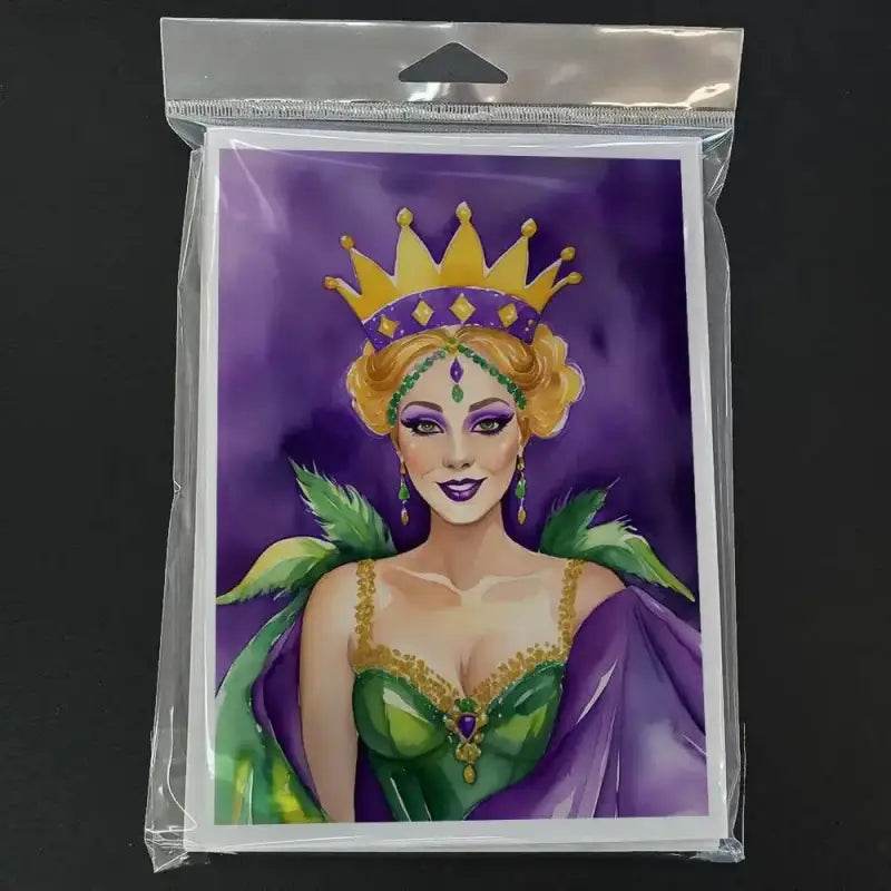 Mardi Gras Queen Cards: Reign with Royalty! Packaged Mardi Gras Queen Greeting Cards Bring the Spirit of Carnival Right to your Fingertips. Share the Magic - Estalios