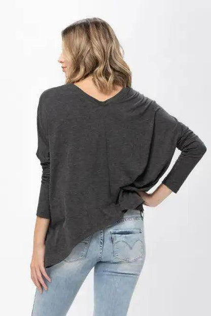 Mauve Long-Sleeved Dolman Sleeve Knit Tunic Blouse for Comfort - Estalios