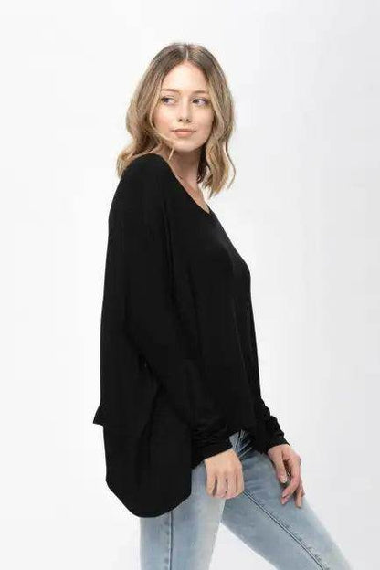 Mauve Long-Sleeved Dolman Sleeve Knit Tunic Blouse for Comfort - Estalios