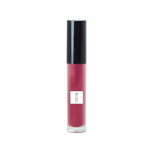 Pink Mauve Rouge Liquid Lip Gloss with black cap in natural finish options