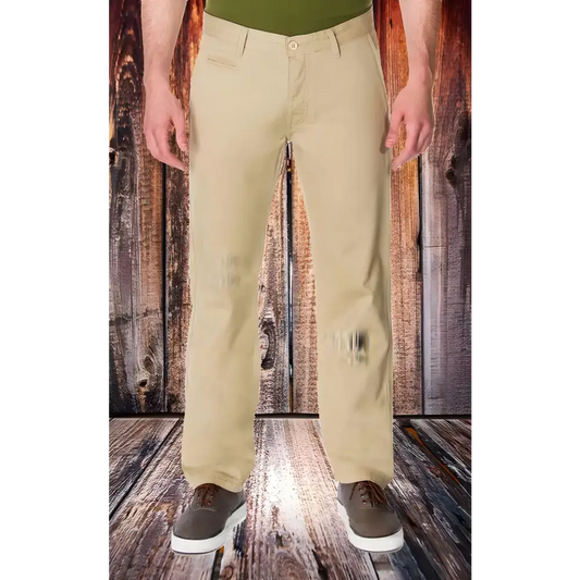 MCMLXV Mens Signature Slim Fit Khaki Chino pant in a stylish khaki color