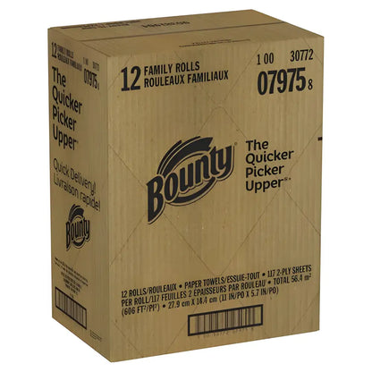 Box of Bounty Quick-Size Paper Towels for all your clean-up needs