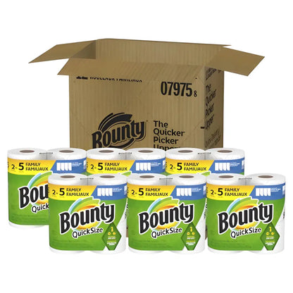 Mega Bounty Quick-Size Paper Towels case perfect for tough messes and easy cleanup