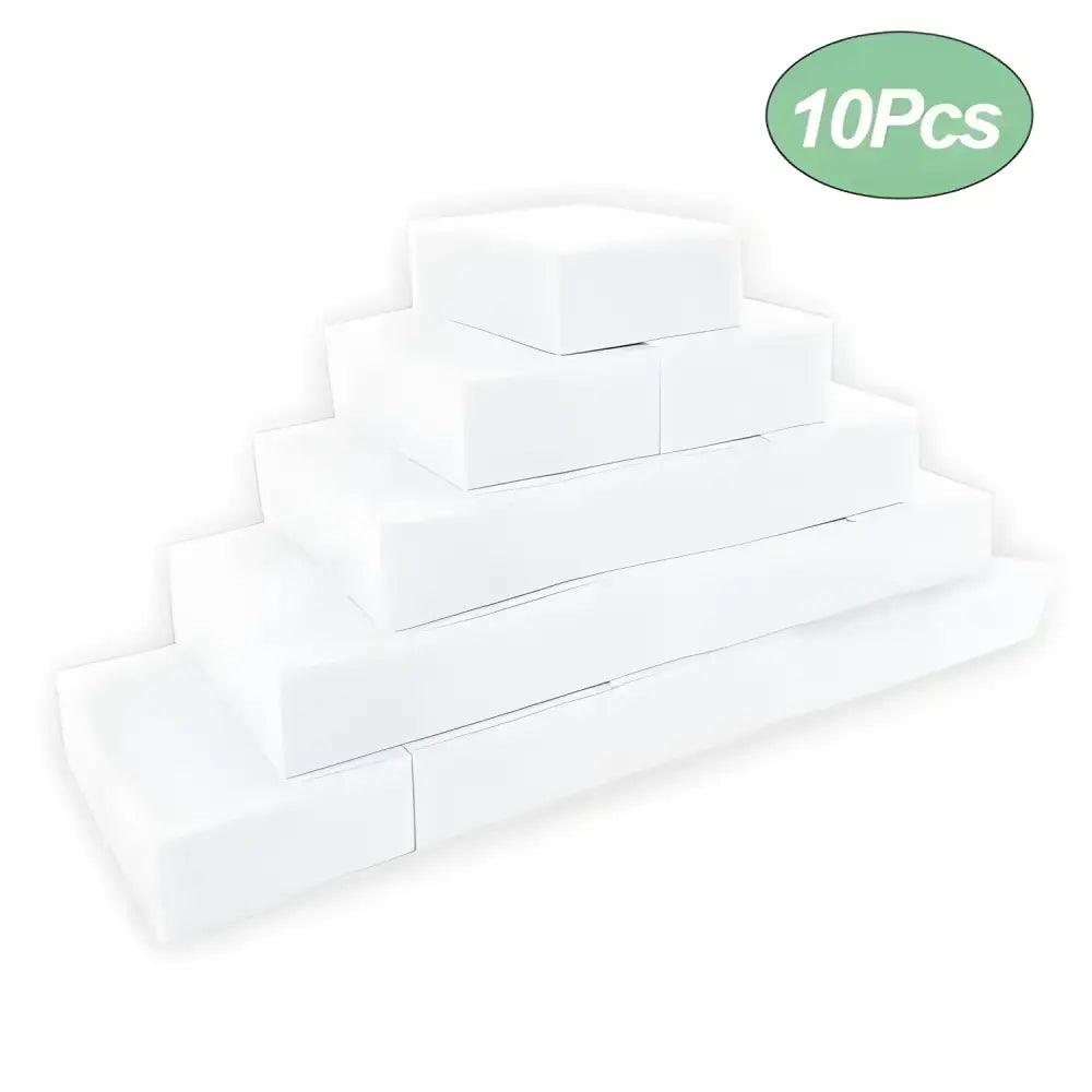 Stack of white cleaning sponges, perfect for your Melamine Sponge Magic Eraser 100x60x20mm