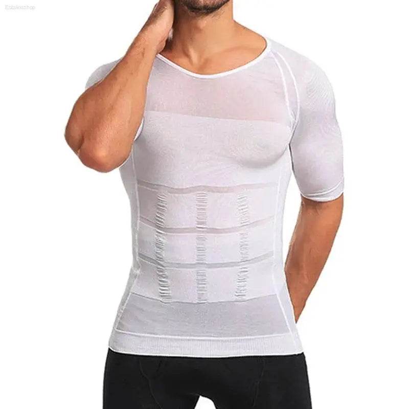 Men Body Shapers Fitness Elastic Tight Fitting Shirt Tank Top - Estalios