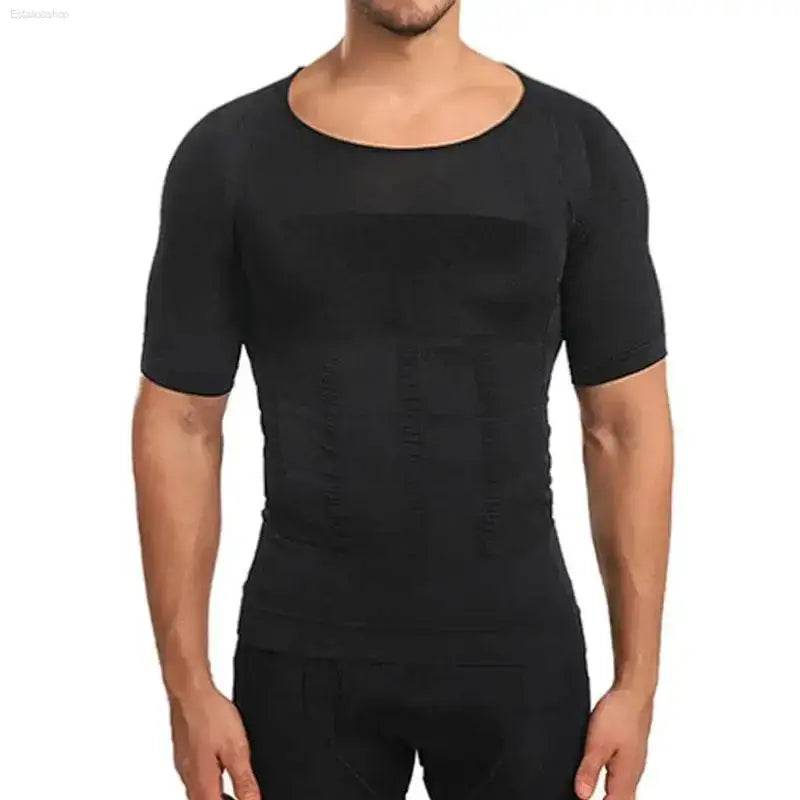 Men Body Shapers Fitness Elastic Tight Fitting Shirt Tank Top - Estalios