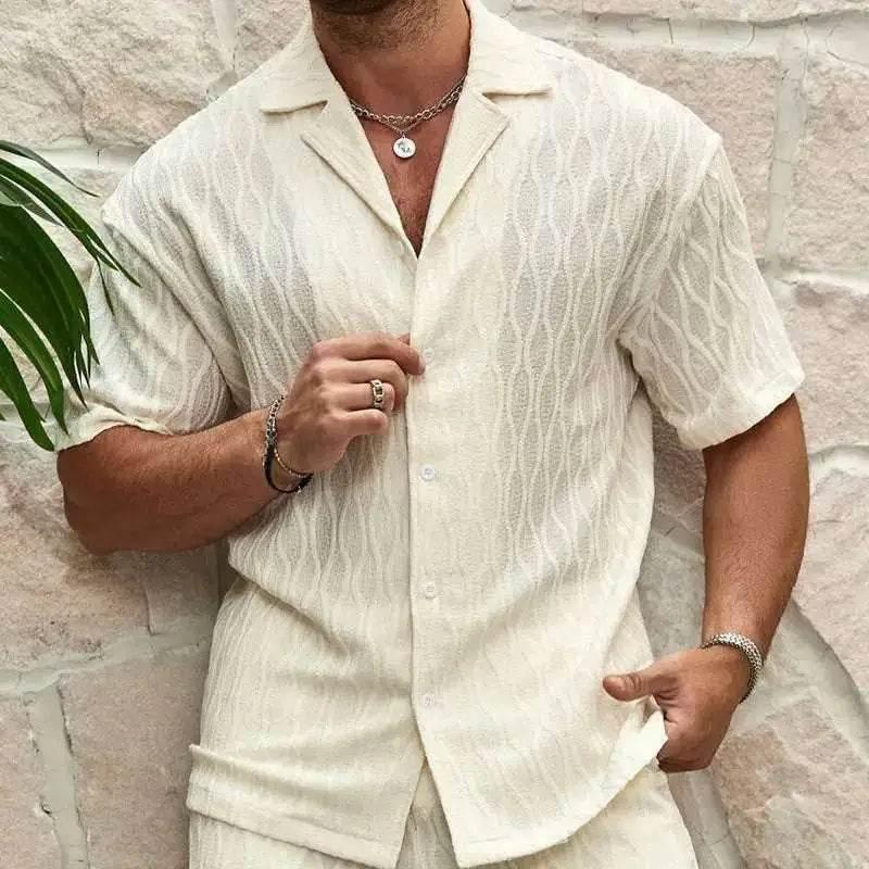 Men Tracksuits Summer Fashion Solid Loose Casual Two Piece - Estalios