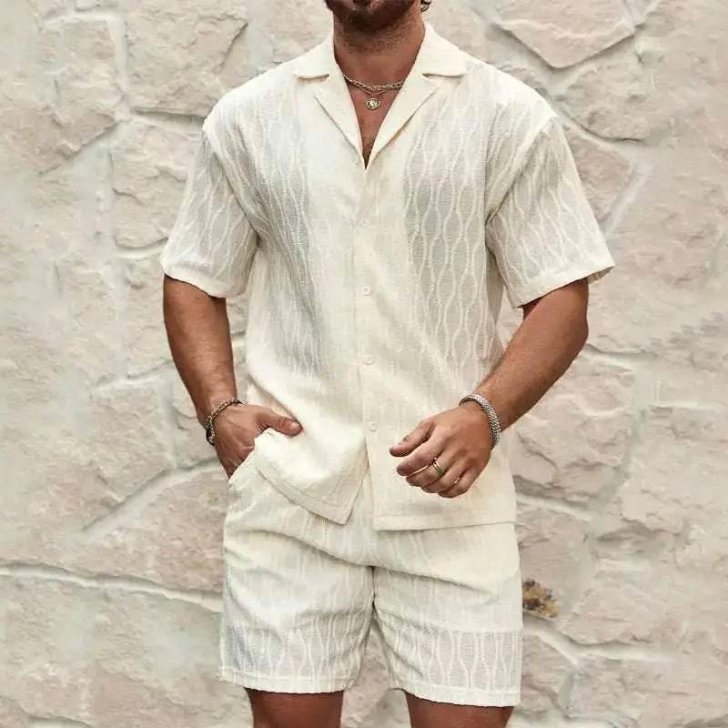Men Tracksuits Summer Fashion Solid Loose Casual Two Piece - Estalios