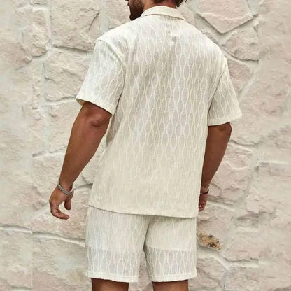 Men Tracksuits Summer Fashion Solid Loose Casual Two Piece - Estalios
