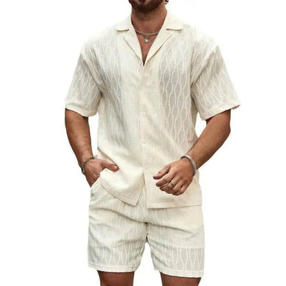 Men Tracksuits Summer Fashion Solid Loose Casual Two Piece - Estalios