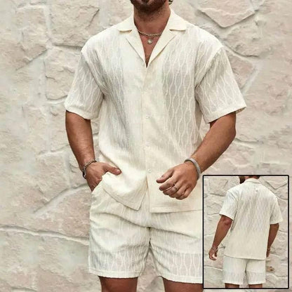 Men Tracksuits Summer Fashion Solid Loose Casual Two Piece - Estalios