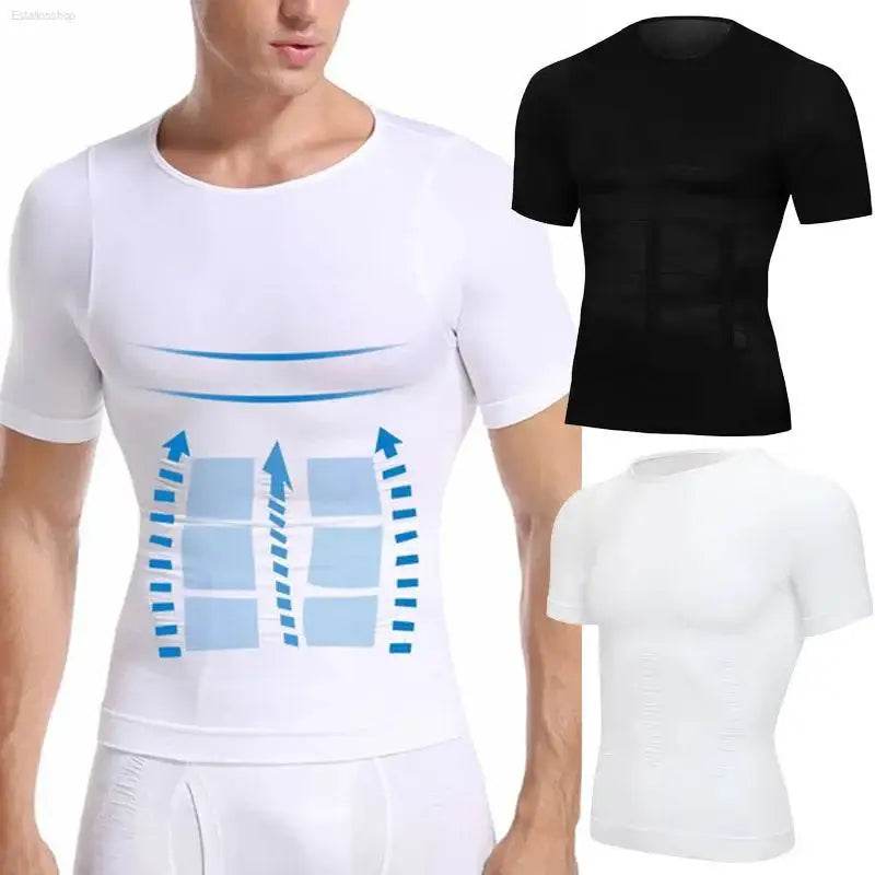 Men Weight Loss Shapewear T-Shirt Slimming Compression Shirt - Estalios