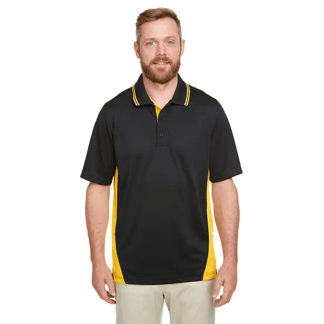 Flash Strike Polo: Protection Plus Colorblock! **flash Strike Polo: Black and Yellow Domination** Ready to Electrify your Wardrobe? the Flash Strike - Estalios