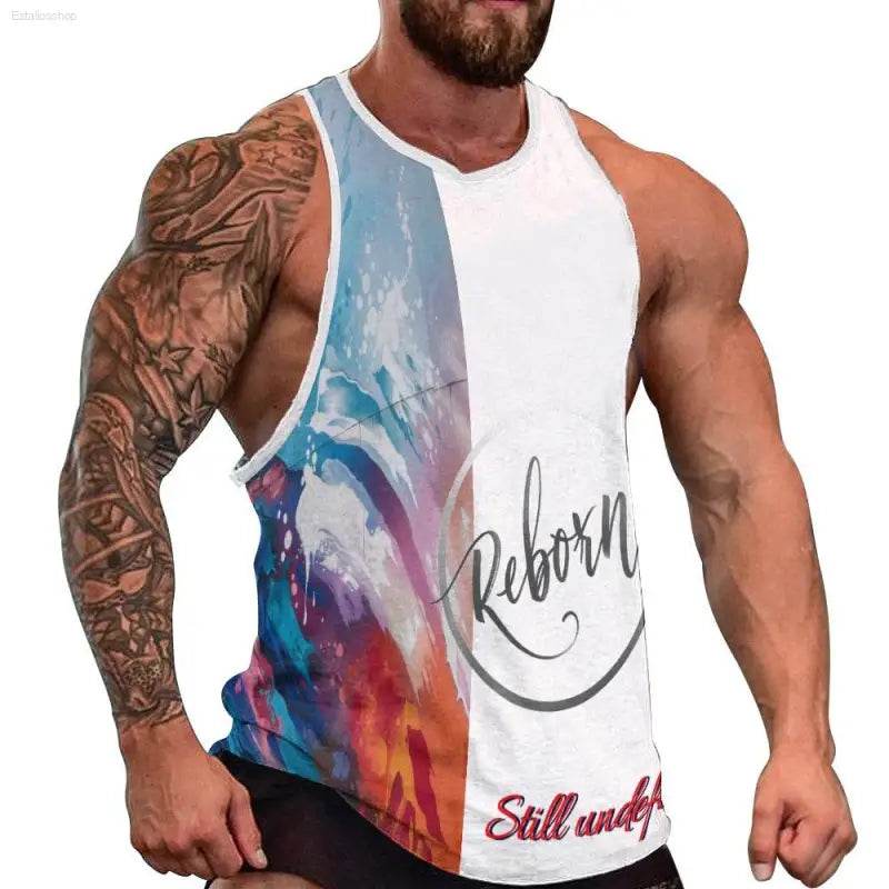 Printed athletic tank top.