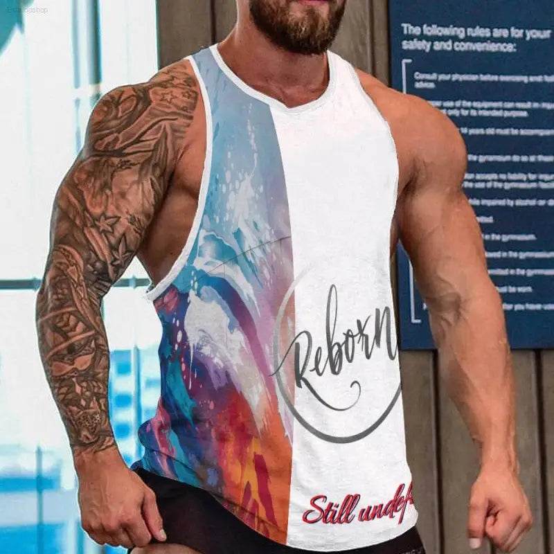 Men’s graphic tank top.