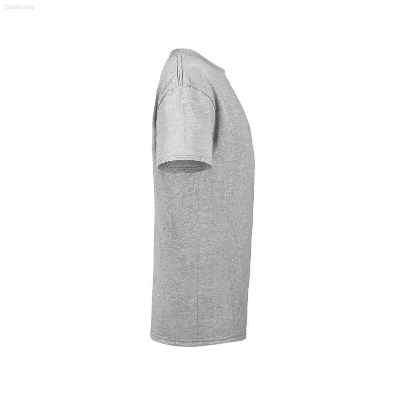 Gray short-sleeved t-shirt.
