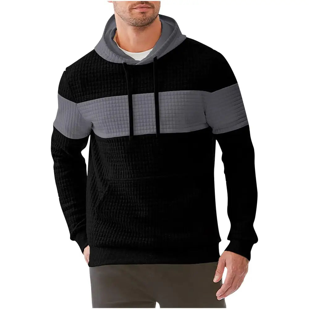 Men’s Hooded Long-sleeved Sweater Drawstring