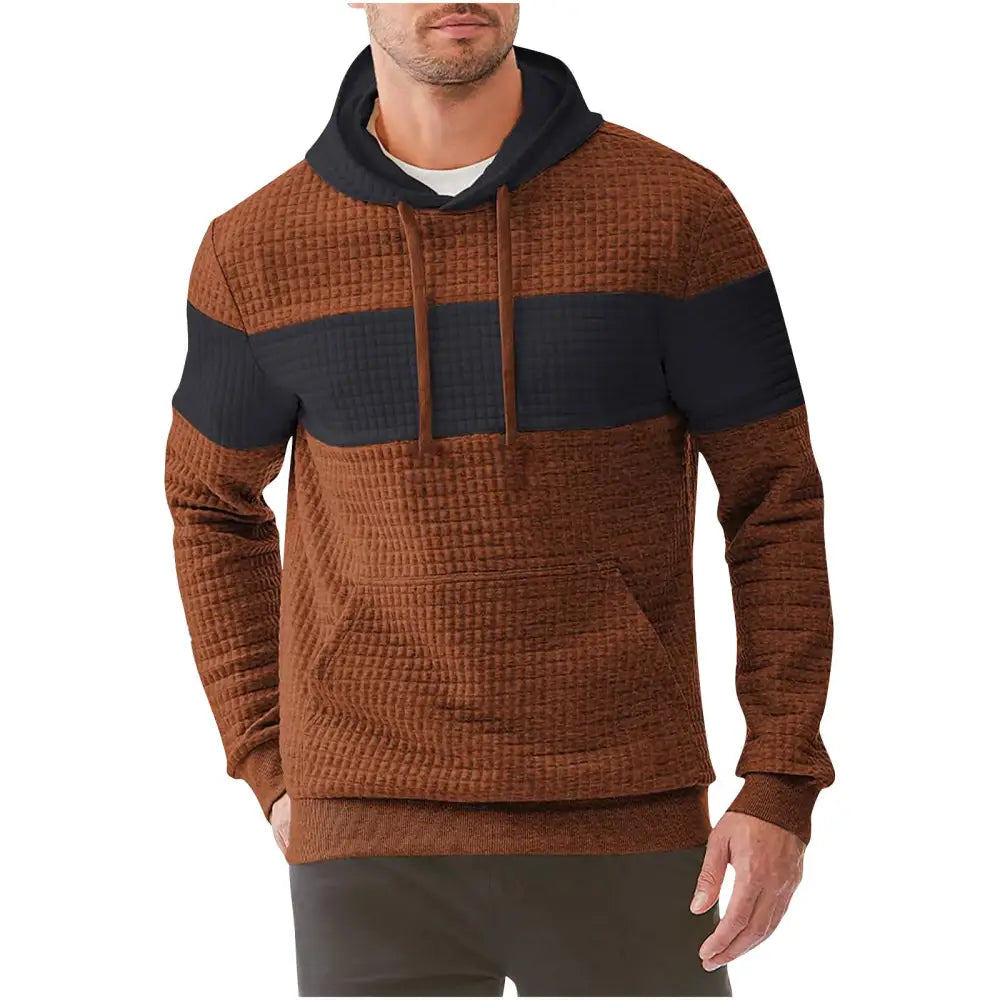 Men’s Hooded Long-sleeved Sweater Drawstring