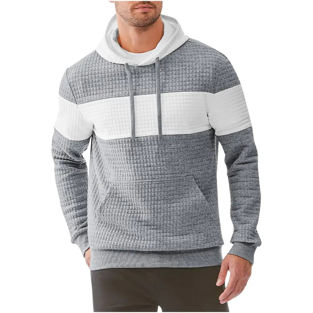 Men’s Hooded Long-sleeved Sweater Drawstring