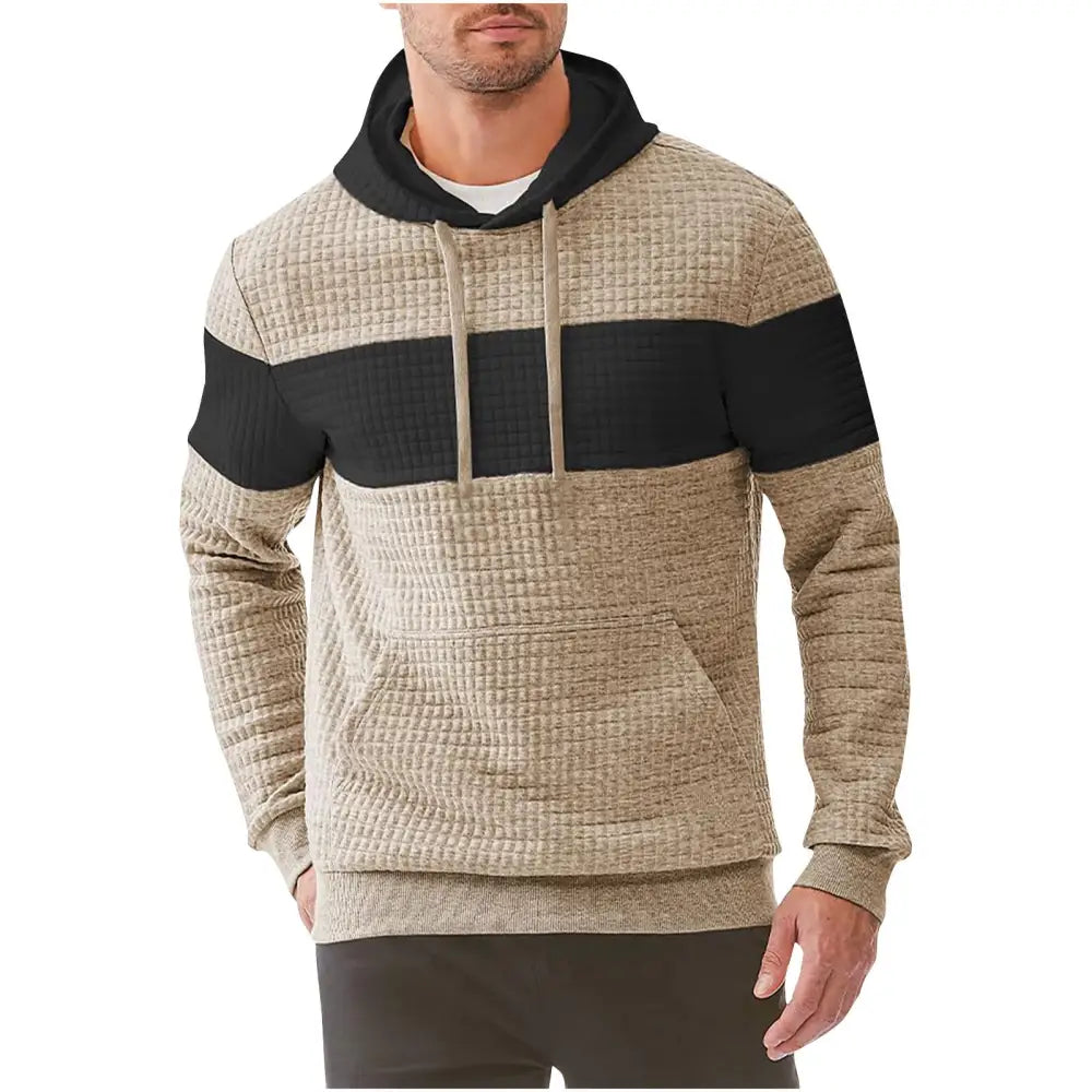 Men’s Hooded Long-sleeved Sweater Drawstring