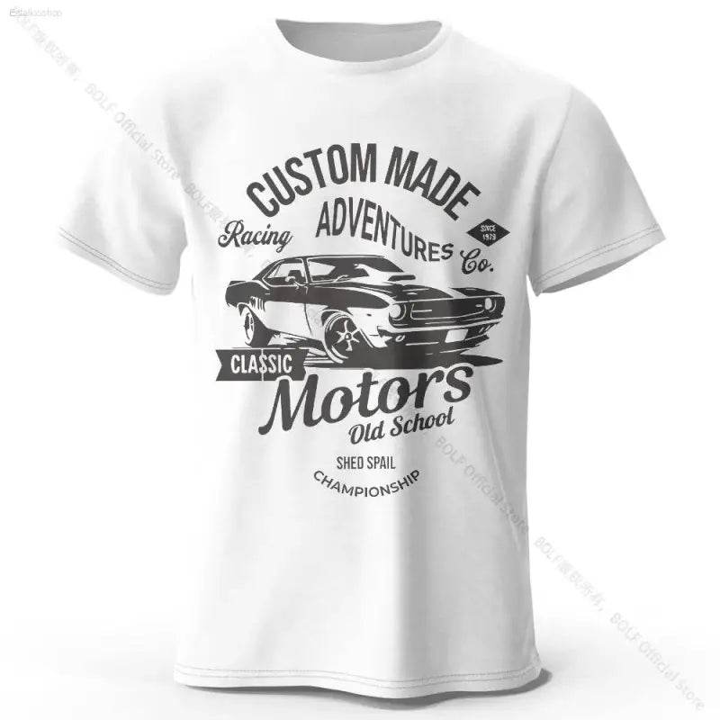 Men's Motors Printed Cotton Oversized Vintage Graphic Tee - Estalios