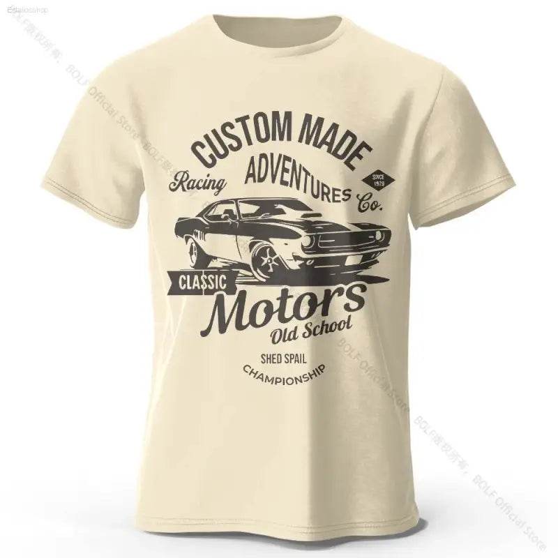 Men's Motors Printed Cotton Oversized Vintage Graphic Tee - Estalios