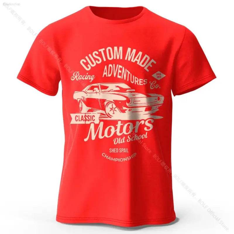 Men's Motors Printed Cotton Oversized Vintage Graphic Tee - Estalios