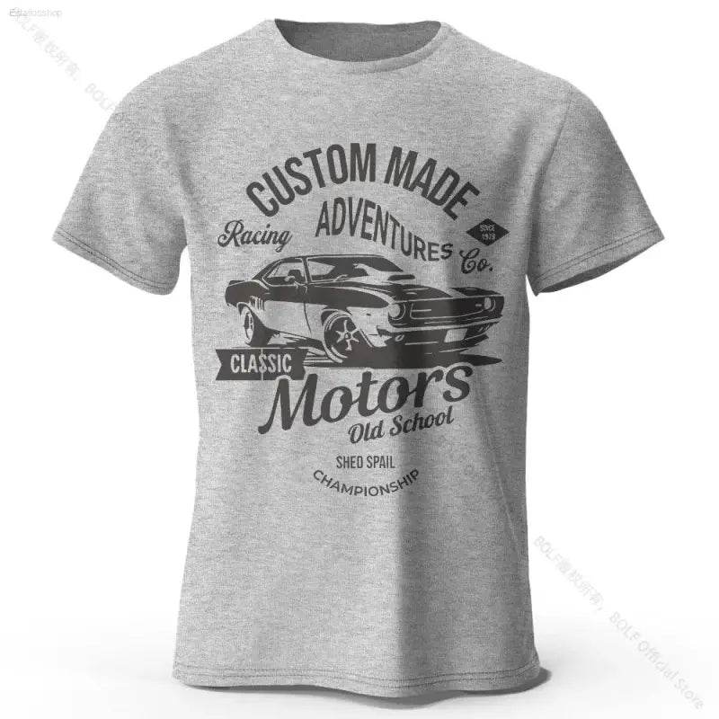 Men's Motors Printed Cotton Oversized Vintage Graphic Tee - Estalios