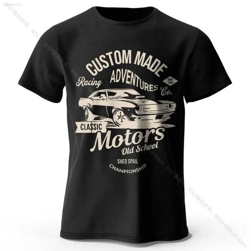 Men's Motors Printed Cotton Oversized Vintage Graphic Tee - Estalios