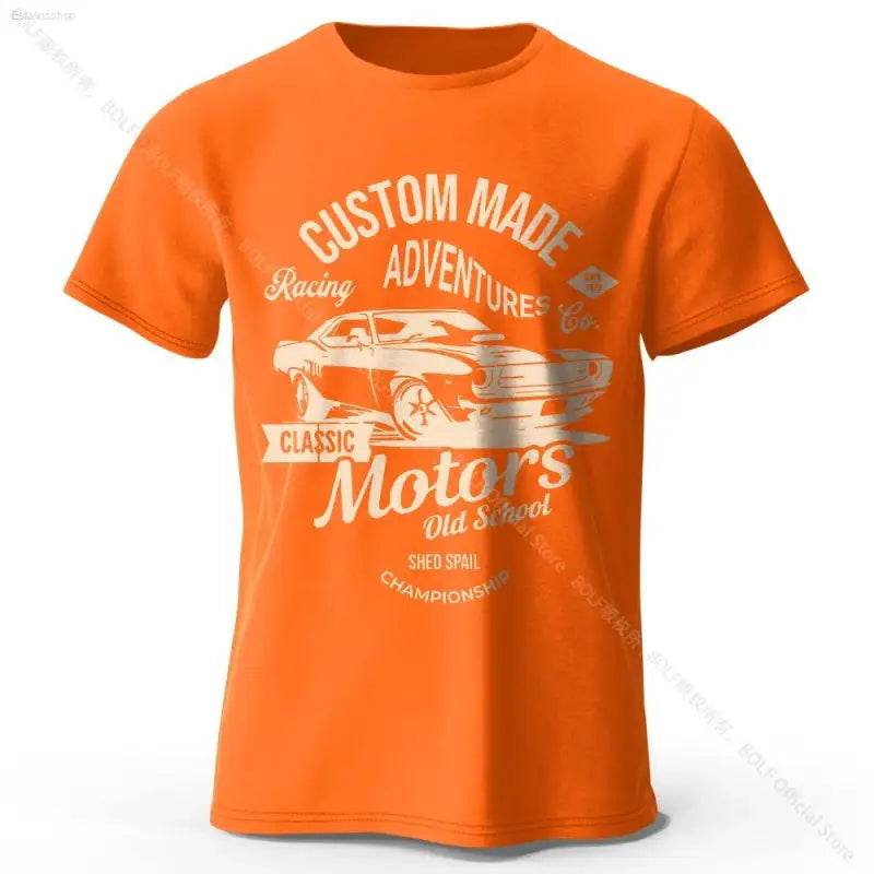 Men's Motors Printed Cotton Oversized Vintage Graphic Tee - Estalios