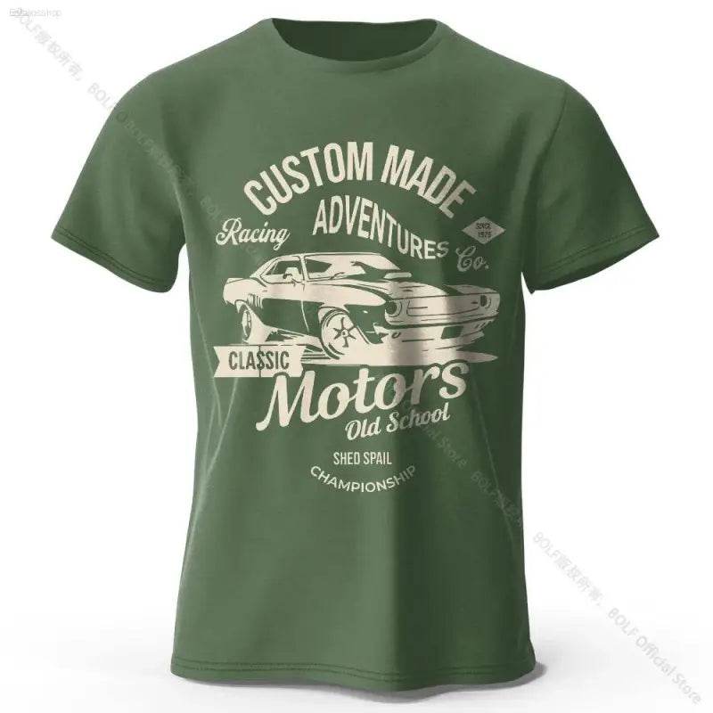 Men's Motors Printed Cotton Oversized Vintage Graphic Tee - Estalios