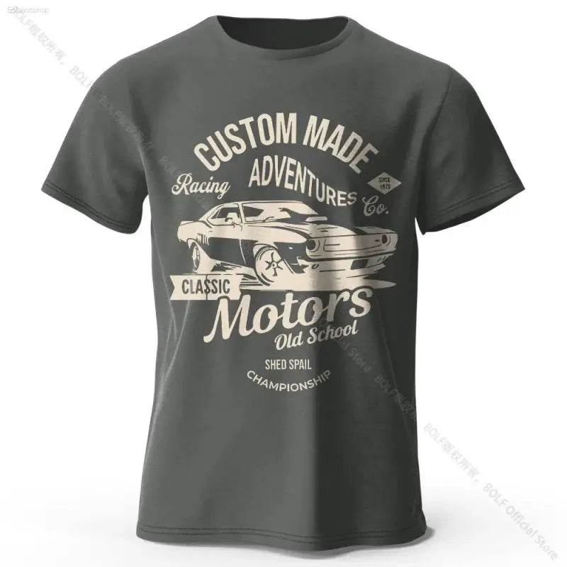 Men's Motors Printed Cotton Oversized Vintage Graphic Tee - Estalios