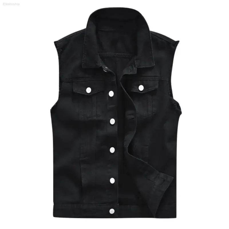 Men's New Fashion Sleeveless Denim Vest for Autumn Casual Wear - Estalios