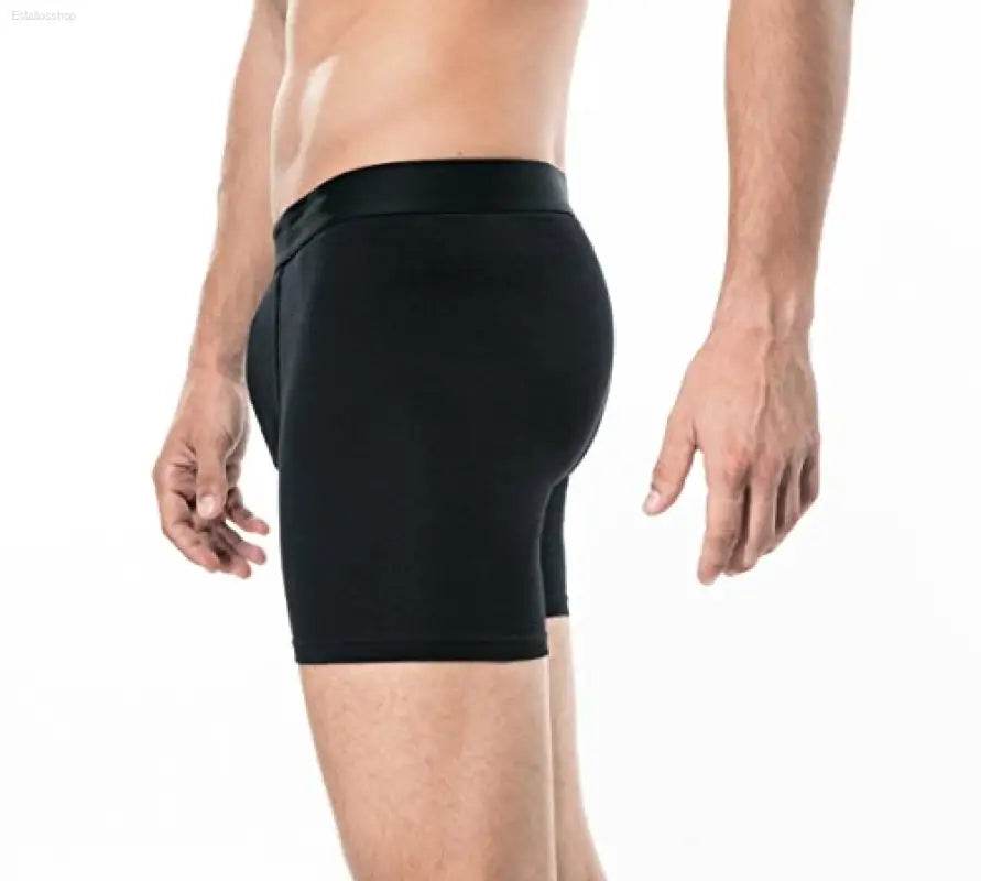 Men's Premium Cotton Boxer Briefs 2 Pack Black - Estalios