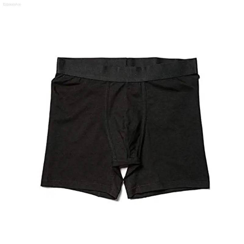 Men's Premium Cotton Boxer Briefs 2 Pack Black - Estalios