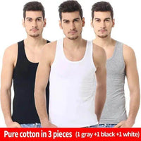 Men's Pure Cotton Vest Tank Top Set for Comfort Fitness - Estalios