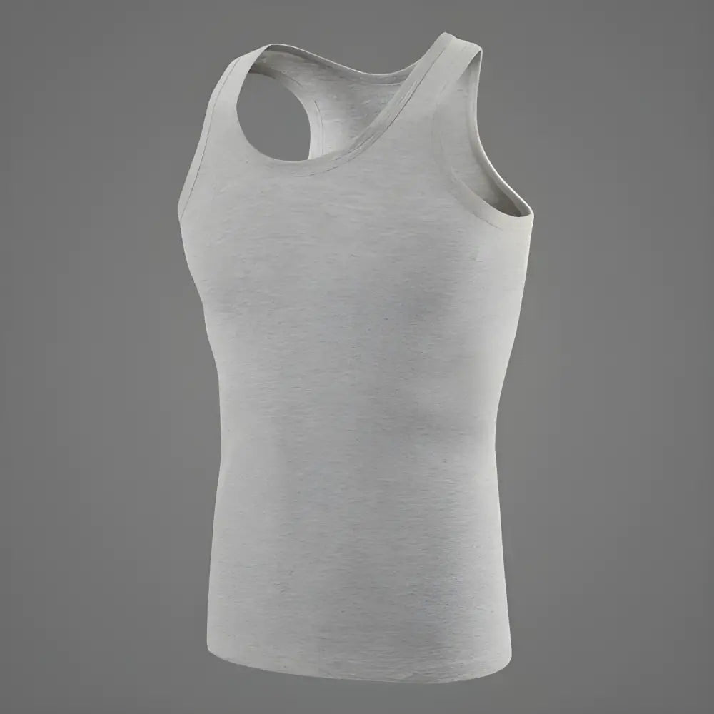 Gray racerback tank top from Men’s Pure Cotton Vest & Underwear Set for comfy sports training