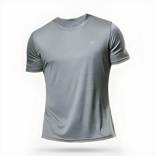 Gray athletic t-shirt perfect for running shirts soccer and jersey sportswear mens