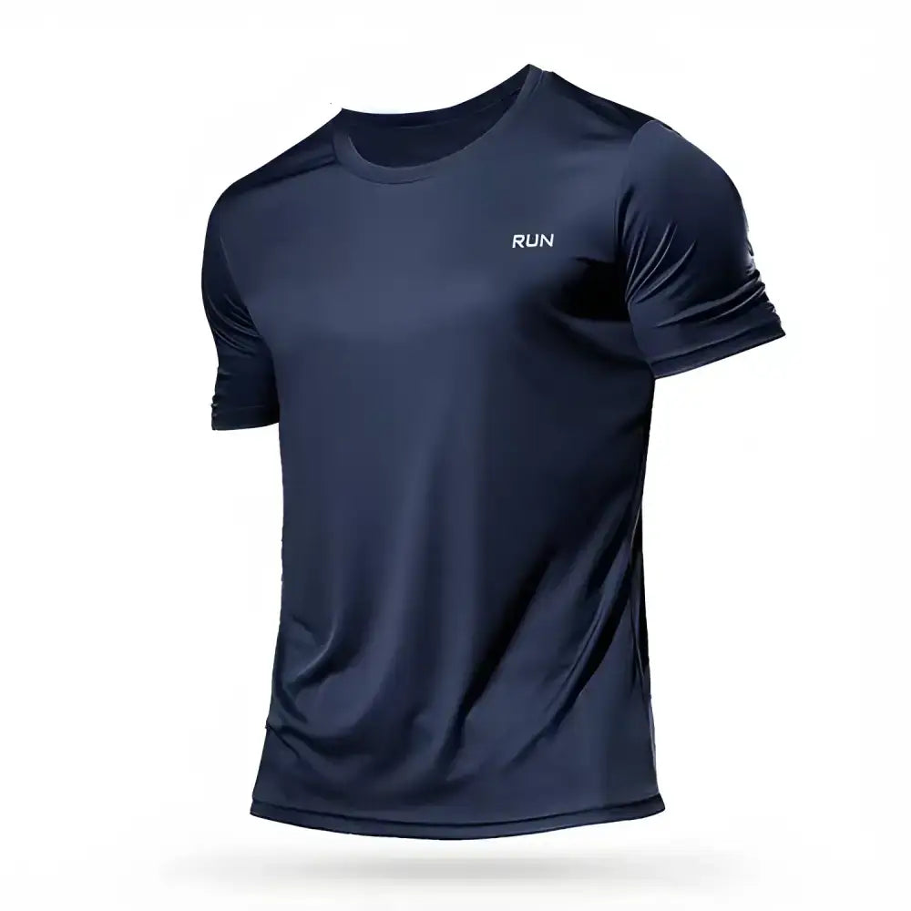 Navy blue athletic t-shirt for men’s soccer running shirts and jerseys sportswear