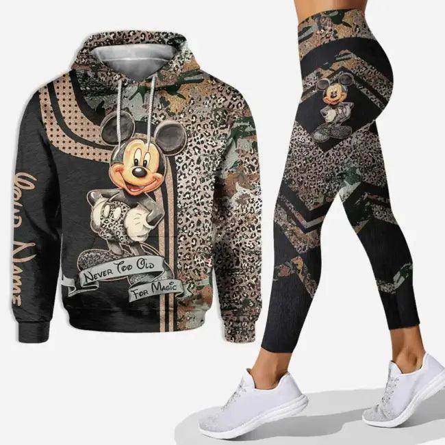 Trendy Stylish Mickey Mouse Floral Hoodie & Leggings Set - Estalios