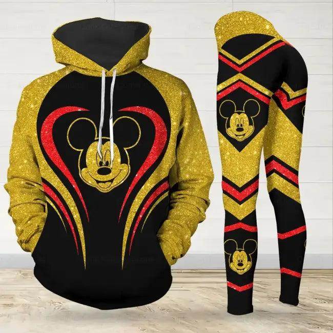 Trendy Stylish Mickey Mouse Floral Hoodie & Leggings Set.