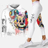 Trendy Stylish Mickey Mouse Floral Hoodie & Leggings Set.