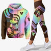 Trendy Stylish Mickey Mouse Floral Hoodie & Leggings Set.